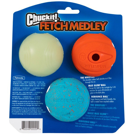 Chuckit Fetch Medley Assorted Medium (3Pk) 6.5cm - Image 2