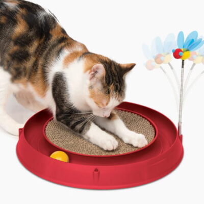 Catit Circuit Ball Toy With Scratch Pad
