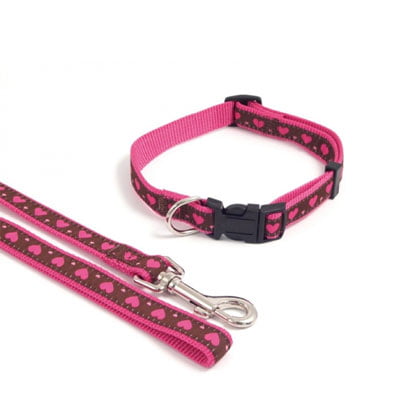 Wag 'n' Walk Collars - Pink Heart