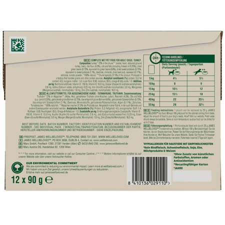 James Wellbeloved Adult Turkey & Rice Pouch 12 x 90g - Image 5