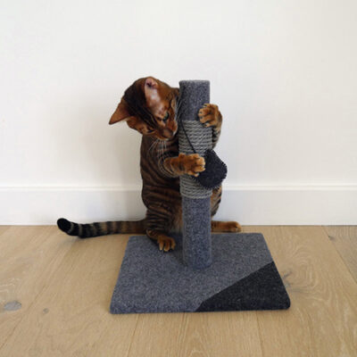 Charcoal Felt Cat Post
