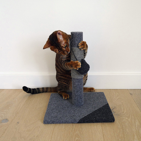 Charcoal Felt Cat Post