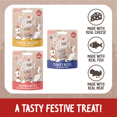 Cupid & Comet Christmas Dinner Dog Stocking - Image 3