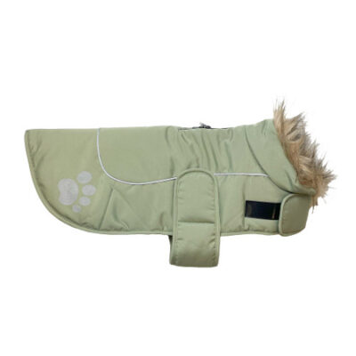 Paw Print Dog Jacket Sage Green