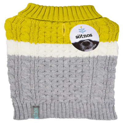 Sotnos Colour Block Grey & Yellow Dog Sweater