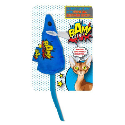 BAM! Catnip Infused Cat Toy - Blue Mouse